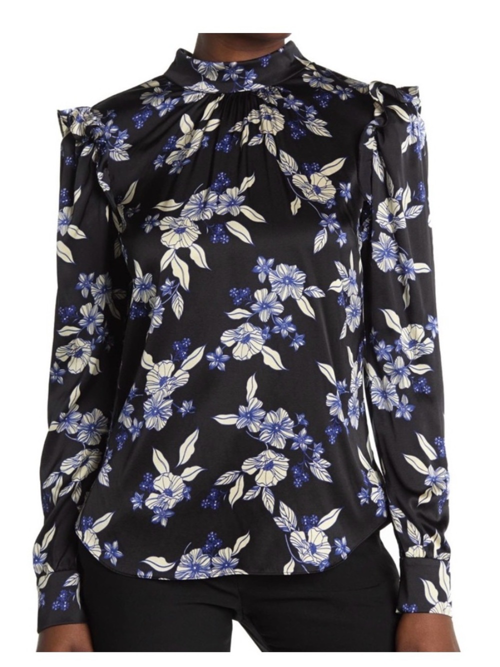 Veronica Beard Carleton Floral Silk Blouse Sz 10 Cottagecore Luxe Tie-Neck Top